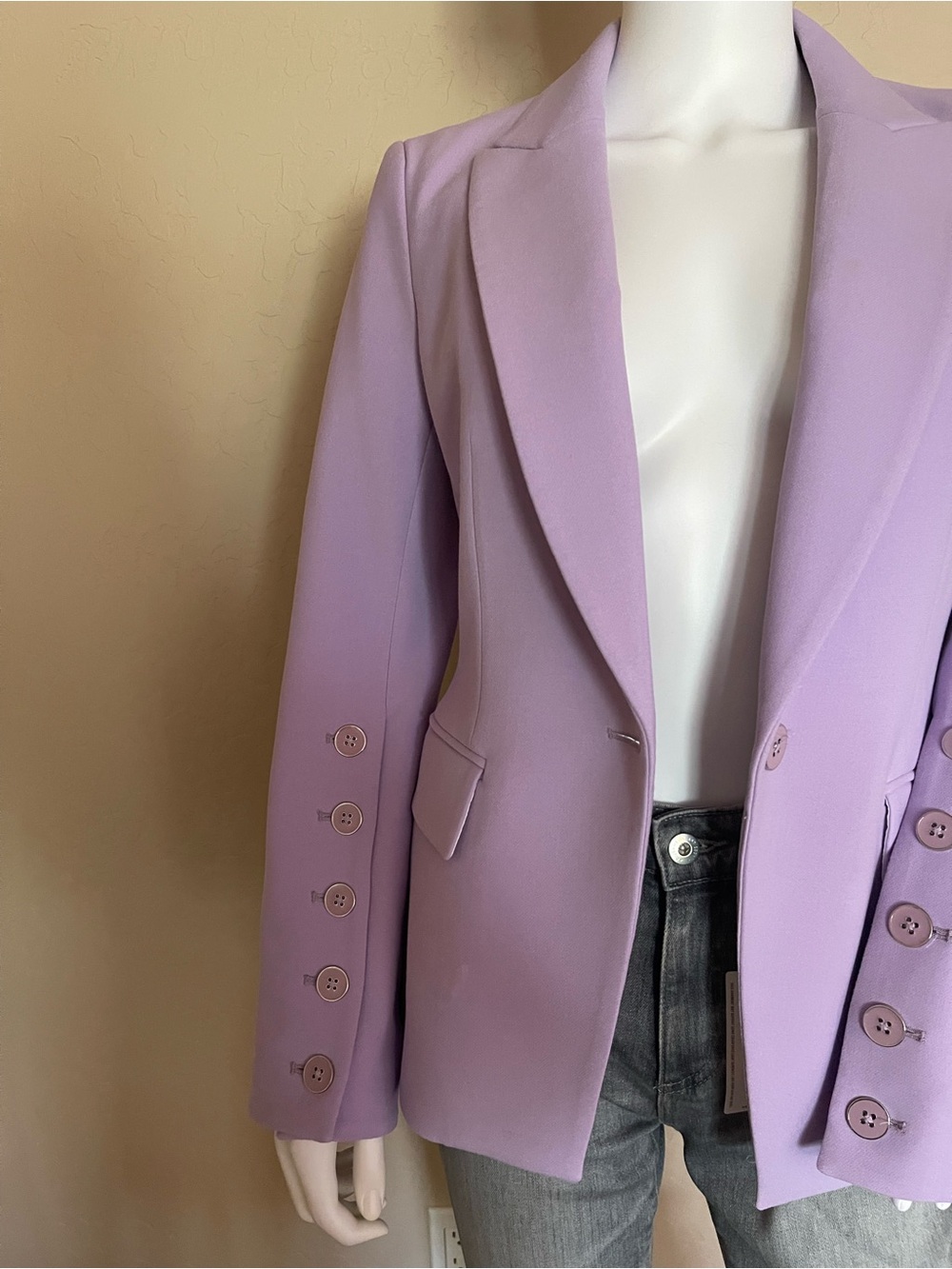 Veronica Beard Lavender Tailored Blazer Size 6 Lilac Single Button Jacket - Picture 9 of 11
